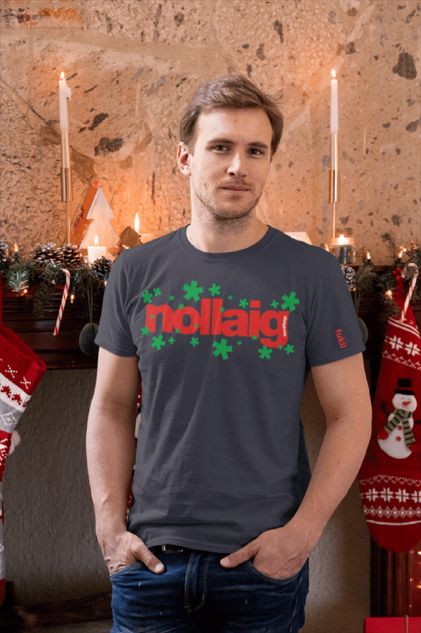 fukil nollaig snowy t-shirt