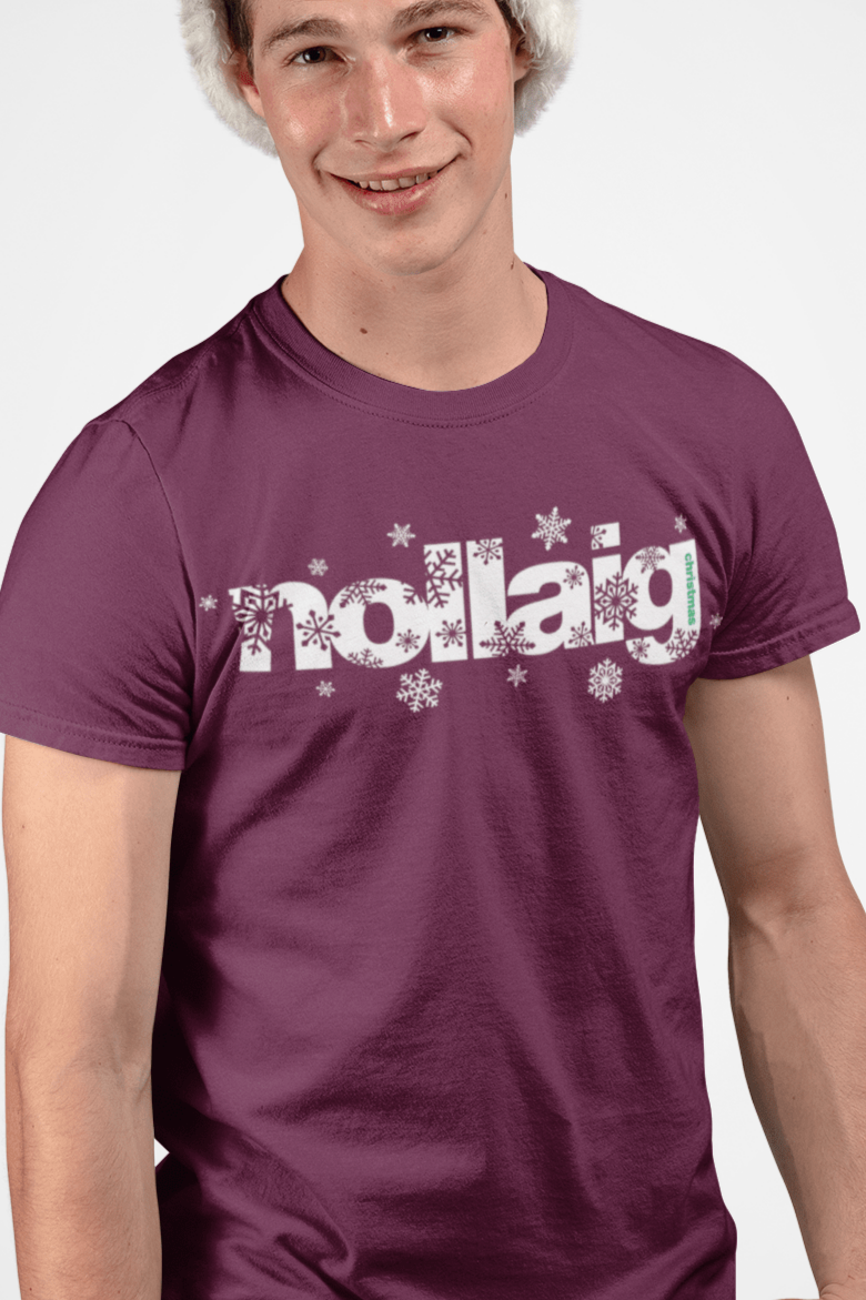 fukil nollaig snowflakes t-shirt