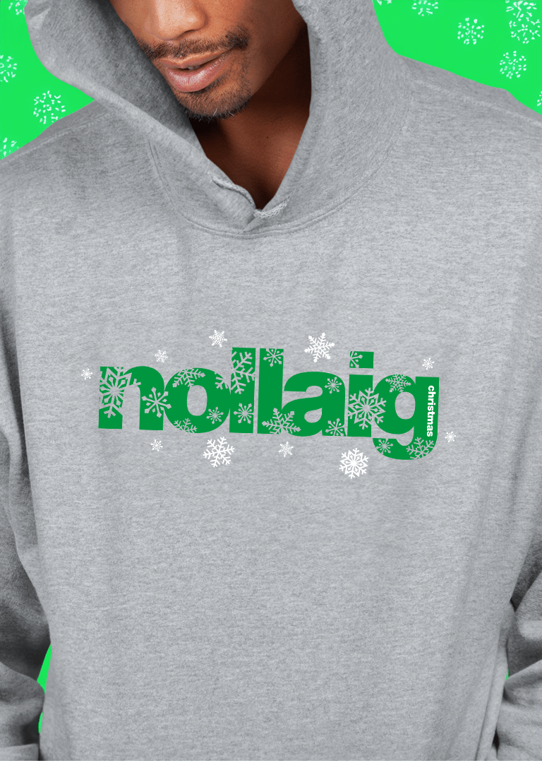 fukil nollaig snowflakes hoodie