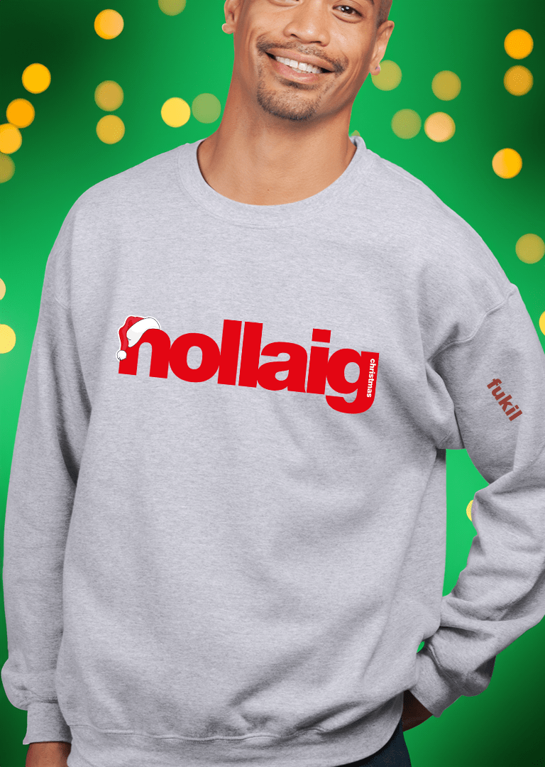 fukil nollaig santa hat sweatshirt