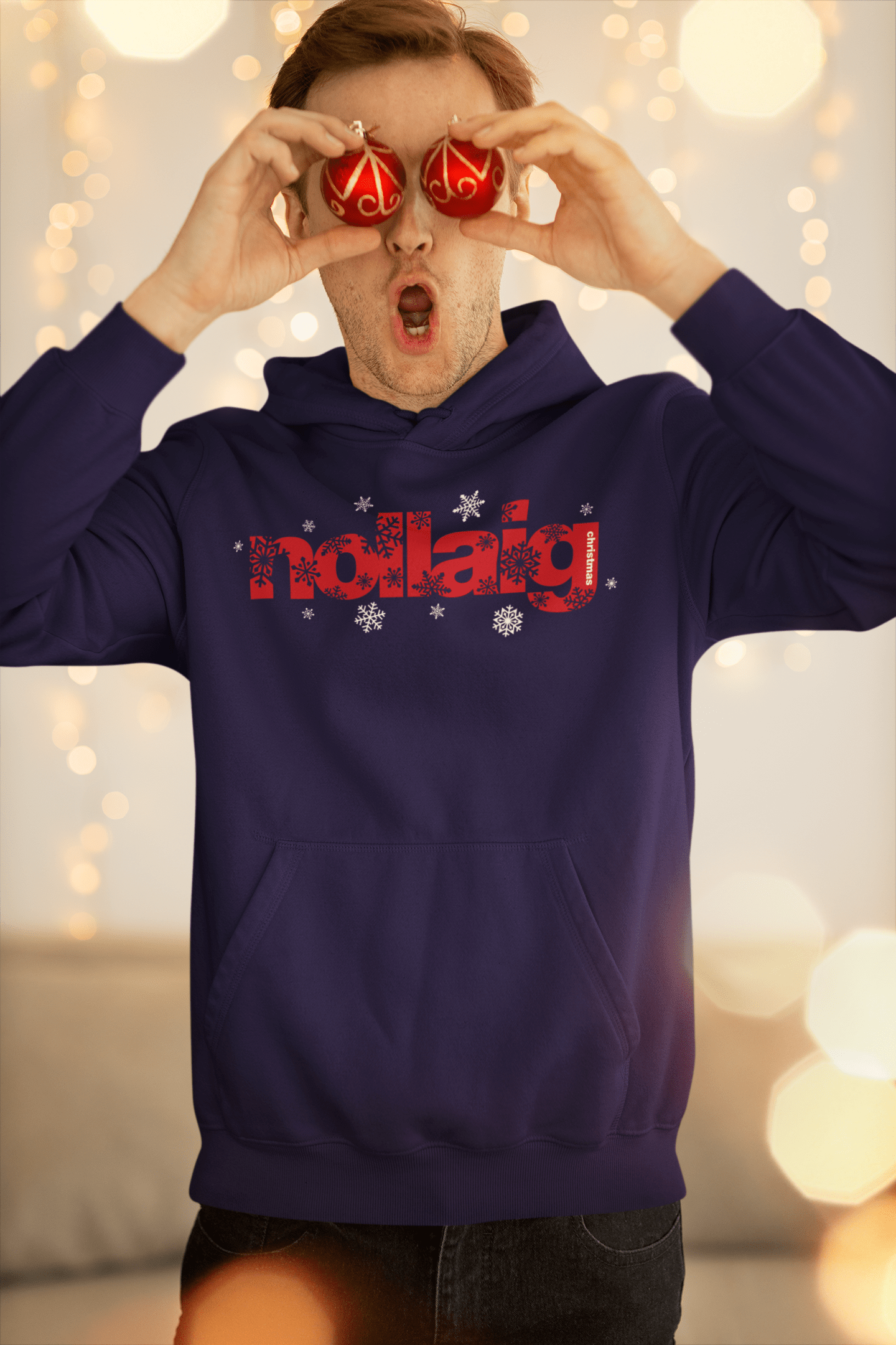 fukil nollaig snowflakes hoodie